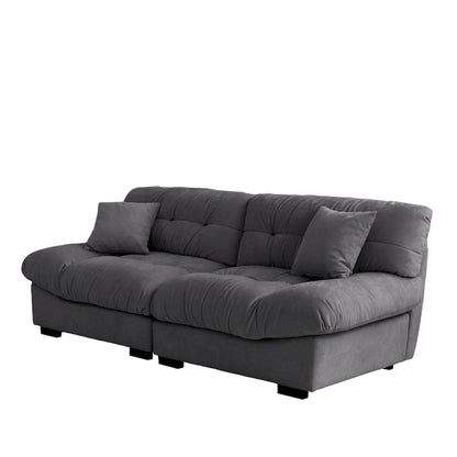 89 Suede Sectional Sofa Cloud Shape Couch for Living Room