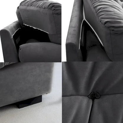 89 Suede Sectional Sofa Cloud Shape Couch for Living Room