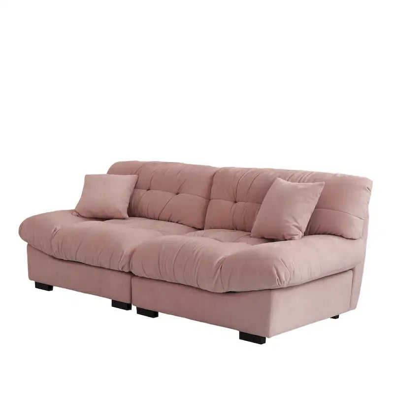89 Suede Sectional Sofa Cloud Shape Couch for Living Room