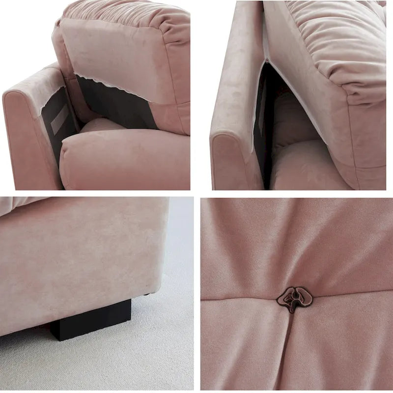 89 Suede Sectional Sofa Cloud Shape Couch for Living Room