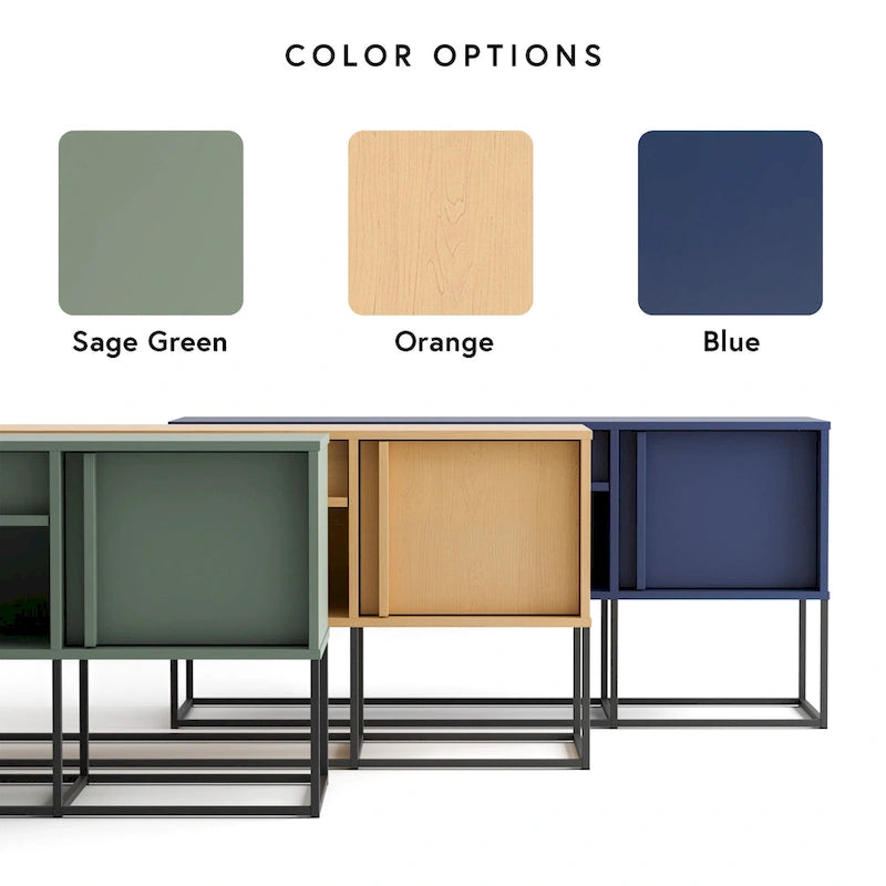 DH BASIC Modern 60-inch 16 Colors LED TV Stand with One Drawer and Metal Legs by Denhour