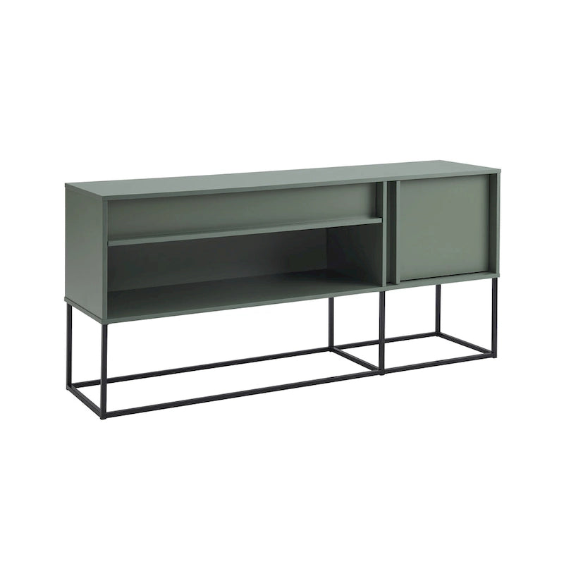 DH BASIC Modern 60-inch 16 Colors LED TV Stand with One Drawer and Metal Legs by Denhour
