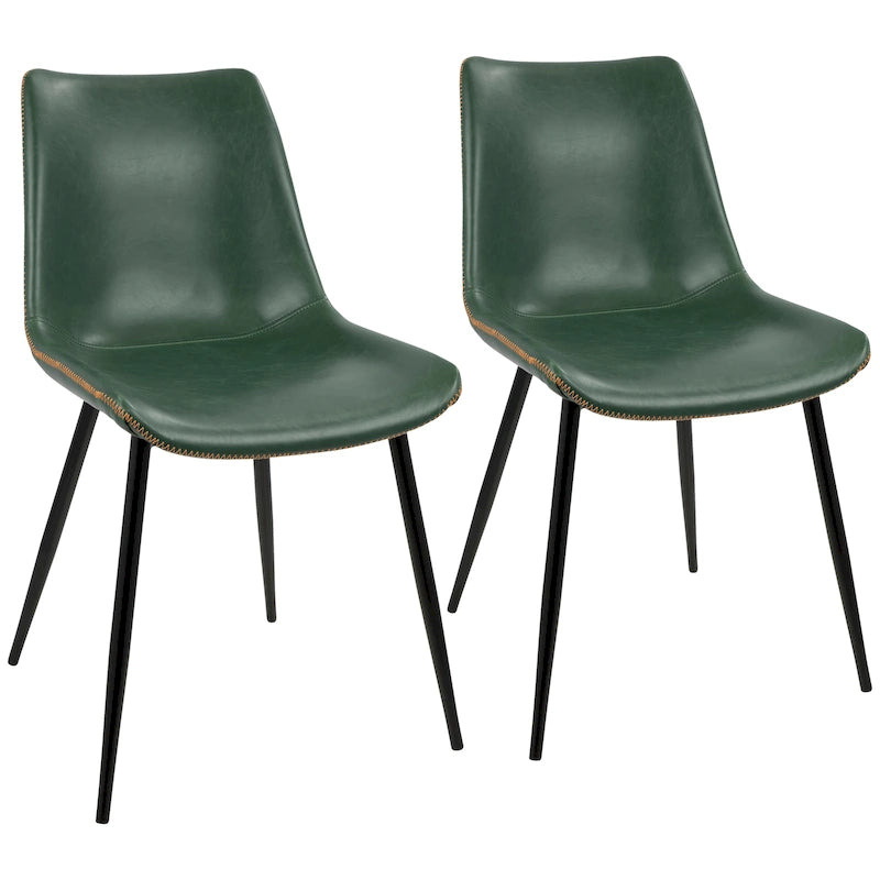 Carson Carrington Kantsjo Industrial Vintage Faux Leather Dining Chair (Set of 2)