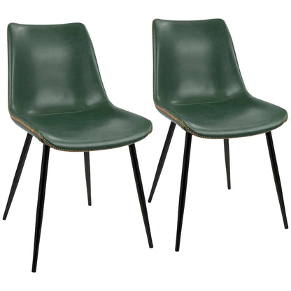 Carson Carrington Kantsjo Industrial Vintage Faux Leather Dining Chair (Set of 2)