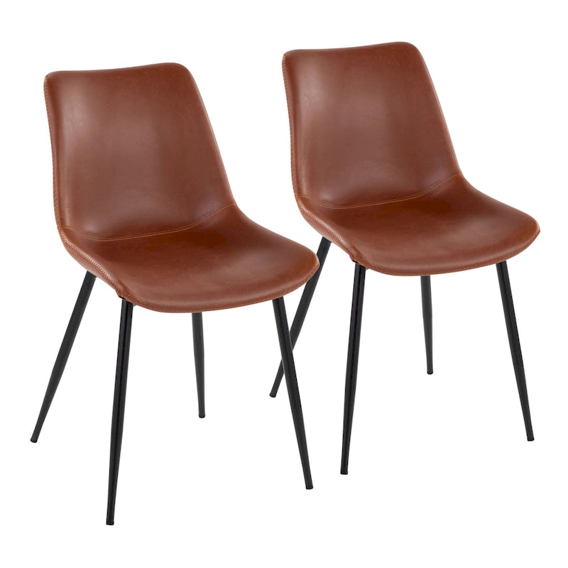 Carson Carrington Kantsjo Industrial Vintage Faux Leather Dining Chair (Set of 2)