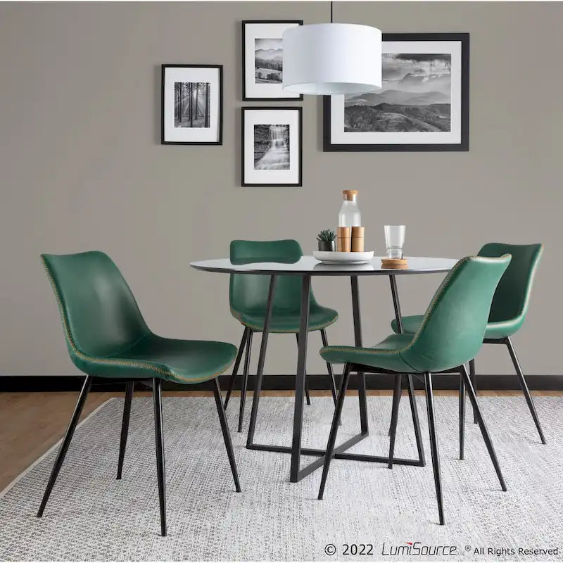 Carson Carrington Kantsjo Industrial Vintage Faux Leather Dining Chair (Set of 2)