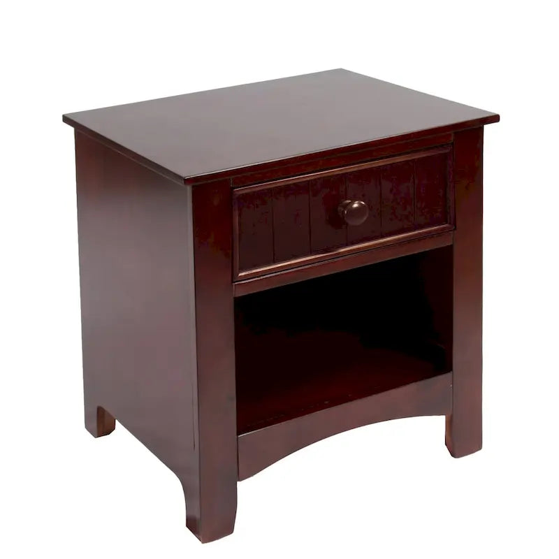 Ettrick Transitional Espresso Wood 1-Drawer Night Stand by Copper Grove