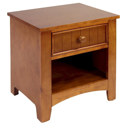 Ettrick Transitional Espresso Wood 1-Drawer Night Stand by Copper Grove