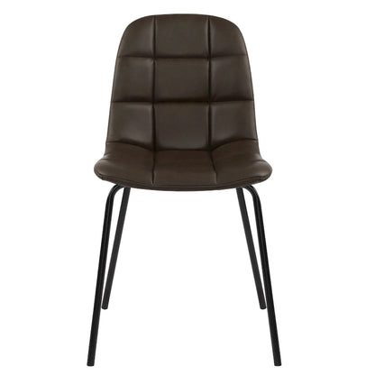 Faux Leather Dining Chairs Upholstered Side Chairs with Metal Legs Set of 2