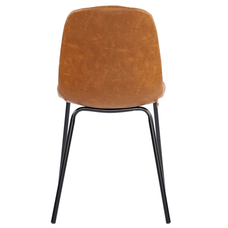 Faux Leather Dining Chairs Upholstered Side Chairs with Metal Legs Set of 2