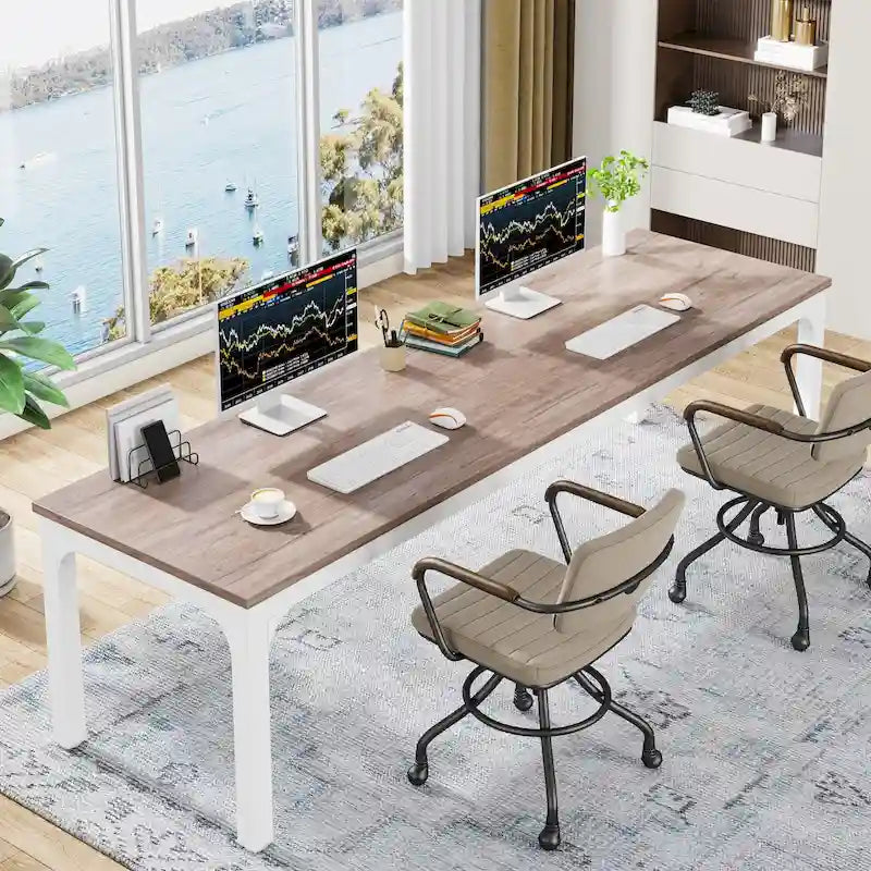 78.7 Inches Extra Long Computer Desk 2 Person Desk Large Writing Desk