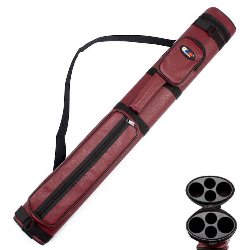 GSE 2x2 Oval Hard Billiard Pool Cue Stick Carrying Case, Billiard Cue Case Holds 2 Butts/2 Shafts (5 Colors)