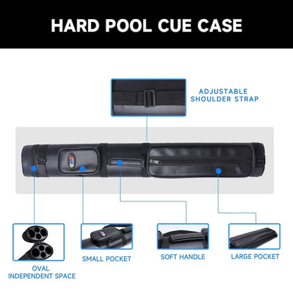 GSE 2x2 Oval Hard Billiard Pool Cue Stick Carrying Case, Billiard Cue Case Holds 2 Butts/2 Shafts (5 Colors)