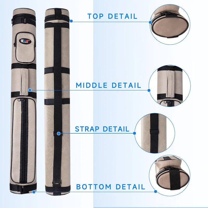 GSE 2x2 Oval Hard Billiard Pool Cue Stick Carrying Case, Billiard Cue Case Holds 2 Butts/2 Shafts (5 Colors)