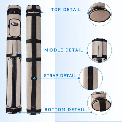 GSE 2x2 Oval Hard Billiard Pool Cue Stick Carrying Case, Billiard Cue Case Holds 2 Butts/2 Shafts (5 Colors)