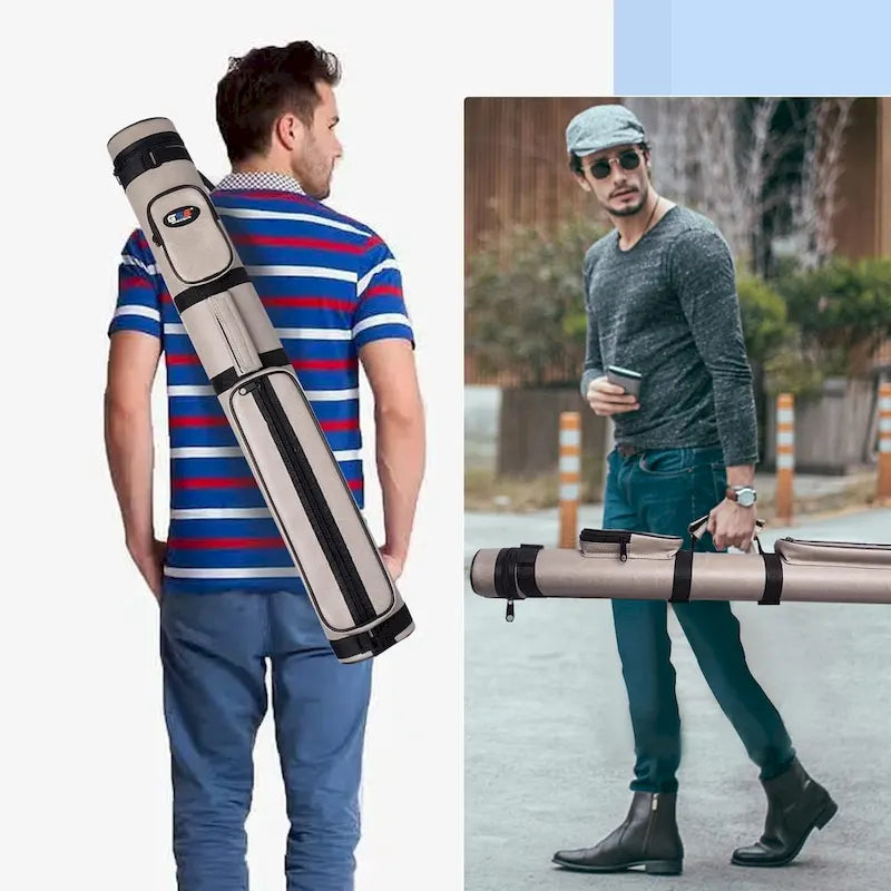 GSE 2x2 Oval Hard Billiard Pool Cue Stick Carrying Case, Billiard Cue Case Holds 2 Butts/2 Shafts (5 Colors)