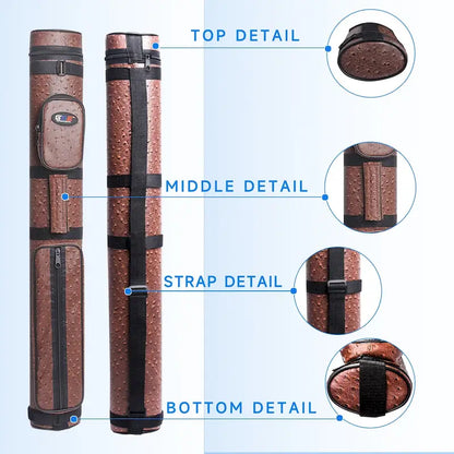 GSE 2x2 Oval Hard Billiard Pool Cue Stick Carrying Case, Billiard Cue Case Holds 2 Butts/2 Shafts (5 Colors)