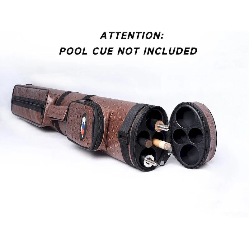GSE 2x2 Oval Hard Billiard Pool Cue Stick Carrying Case, Billiard Cue Case Holds 2 Butts/2 Shafts (5 Colors)