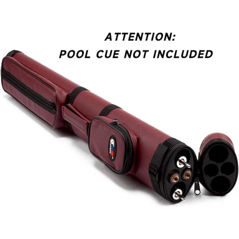 GSE 2x2 Oval Hard Billiard Pool Cue Stick Carrying Case, Billiard Cue Case Holds 2 Butts/2 Shafts (5 Colors)