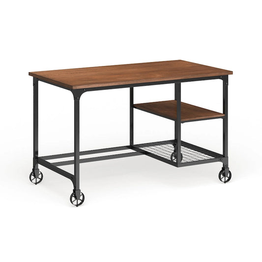 Ursa Industrial Oak 48-inch Metal Computer Desk by Furniture of America