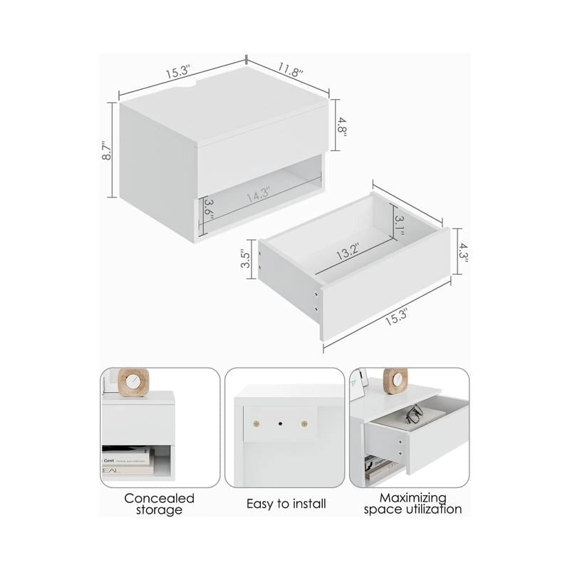 Modern Floating Bedside Nightstand