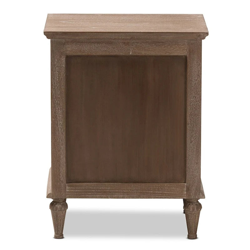Rustic Wood 3-Drawer Nightstand by Baxton Studio