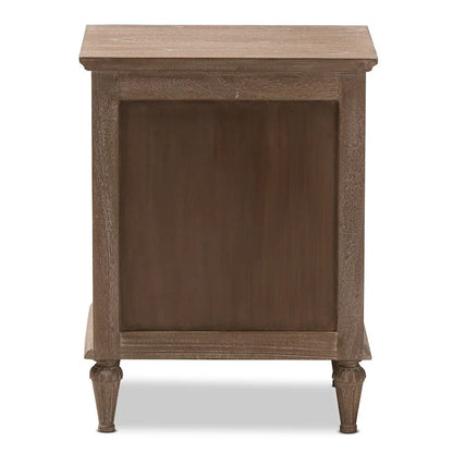 Rustic Wood 3-Drawer Nightstand by Baxton Studio