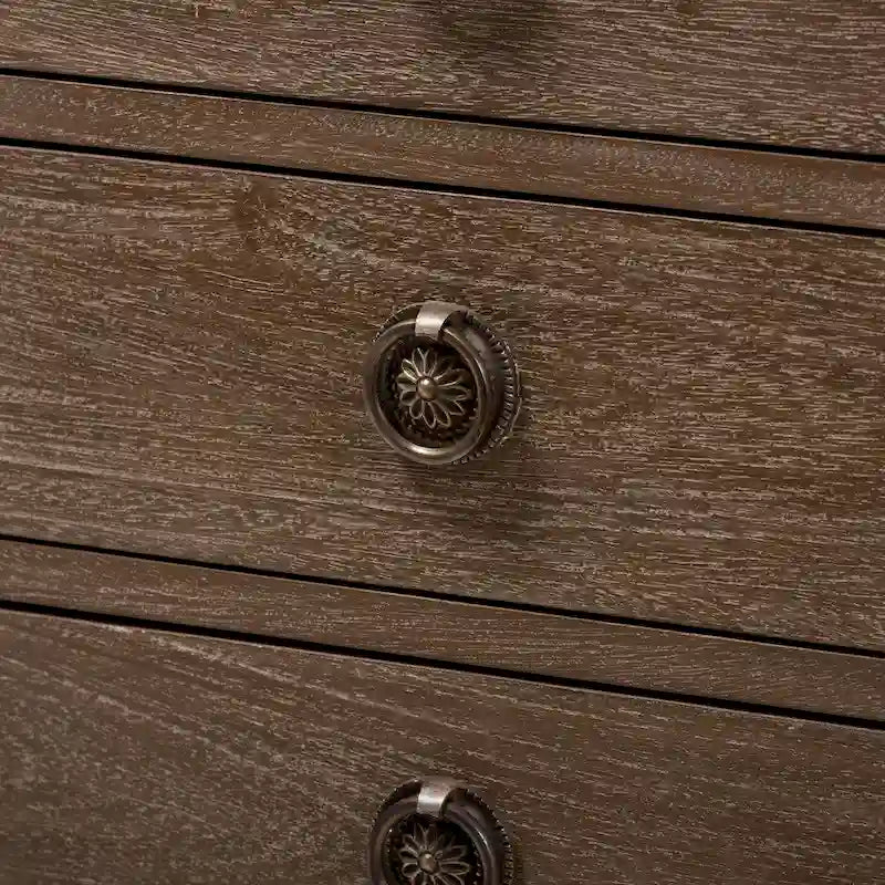 Rustic Wood 3-Drawer Nightstand by Baxton Studio