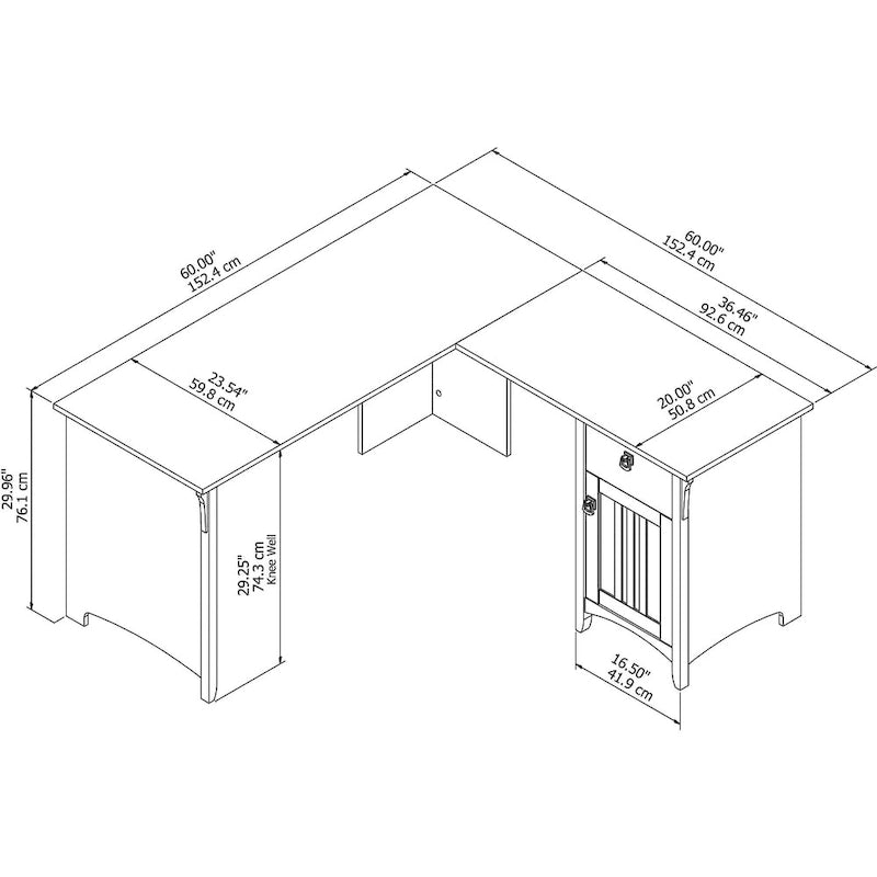Bush Furniture Salinas L Shaped Desk with Storage in Cape Cod Gray