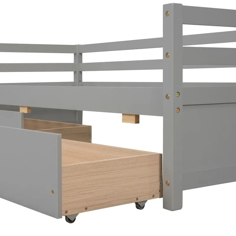 Twin Size Wooden Daybed with two Storage Drawers