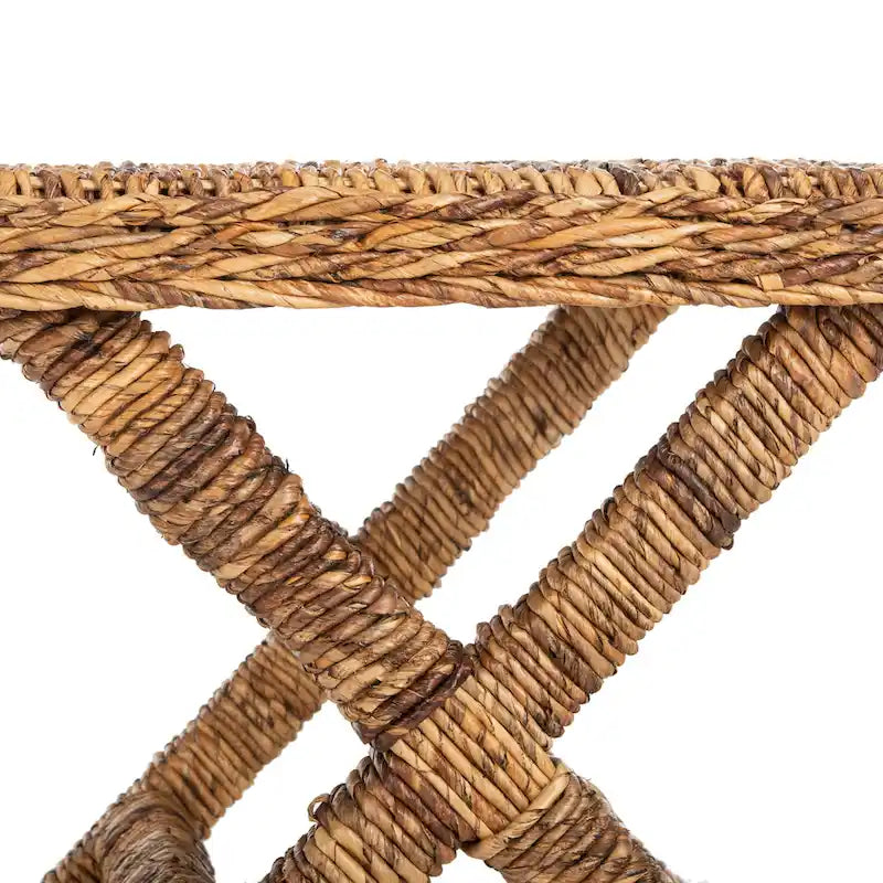 SAFAVIEH Suzette Natural Wicker x-Bench - 22 x 22 x 19.5 - 22Wx22Dx20H