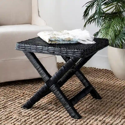 SAFAVIEH Suzette Natural Wicker x-Bench - 22 x 22 x 19.5 - 22Wx22Dx20H