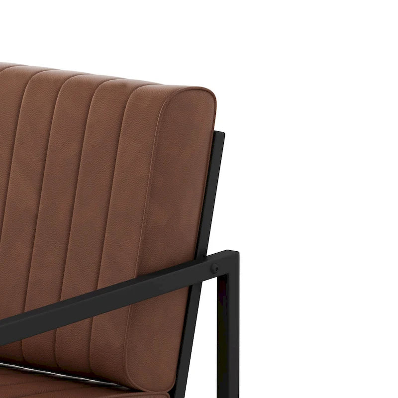 PU Leather Feature Armchair with Thick Padded Backrest