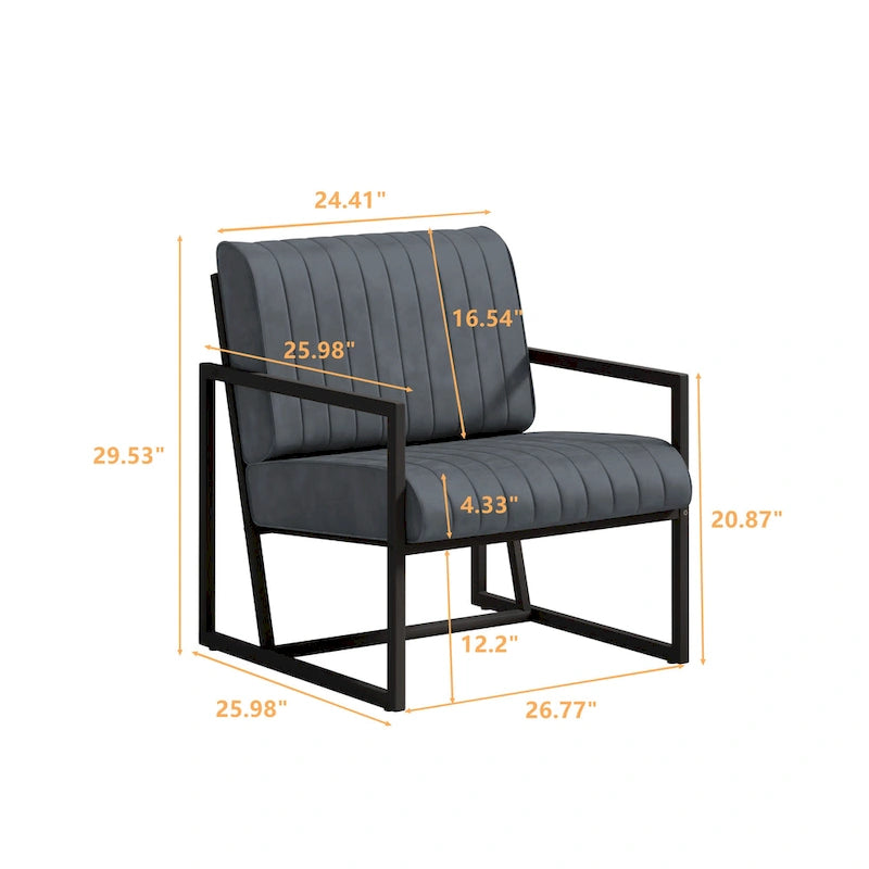 PU Leather Feature Armchair with Thick Padded Backrest