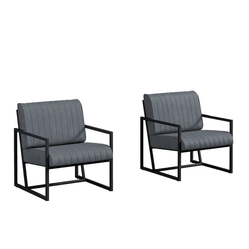 PU Leather Feature Armchair with Thick Padded Backrest