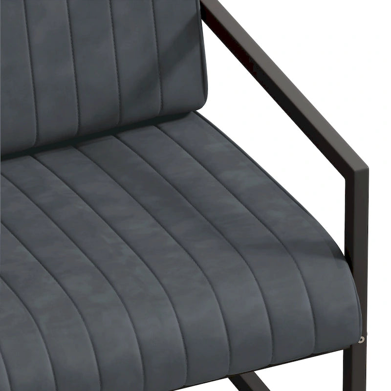 PU Leather Feature Armchair with Thick Padded Backrest