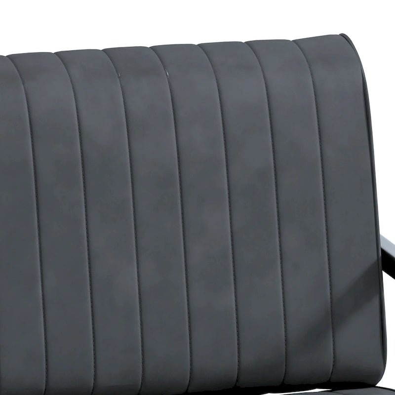 PU Leather Feature Armchair with Thick Padded Backrest