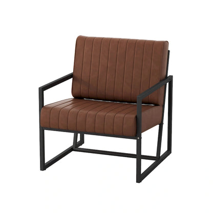 PU Leather Feature Armchair with Thick Padded Backrest