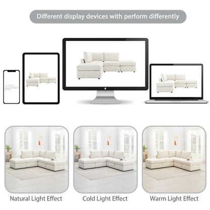 [VIDEO provided][New]93Modern Sectional Sofa with Vertical Stripes,5-Seat Armless Couch Set with Convertible Ottomans,Various C