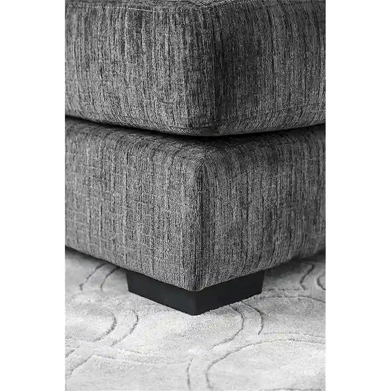 L-Shaped Chenille Upholstered Sectional Sofa in Gray