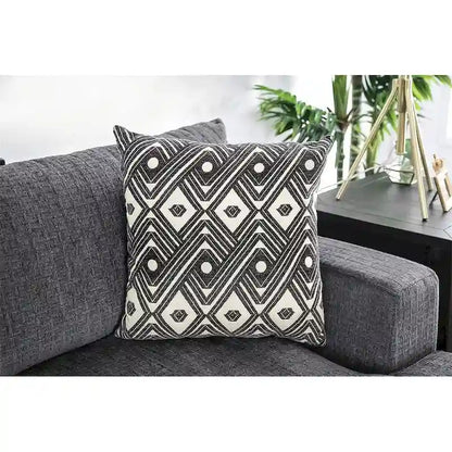 L-Shaped Chenille Upholstered Sectional Sofa in Gray