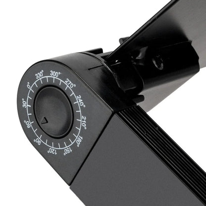 Adjustable Folding Laptop Desk for Bed Couch with Fan & Mouse Pad