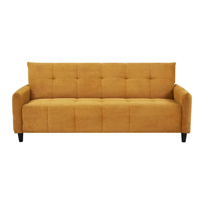 A&B Home 79-inch Mustard Large Biscuit Tufted Sofa Bed