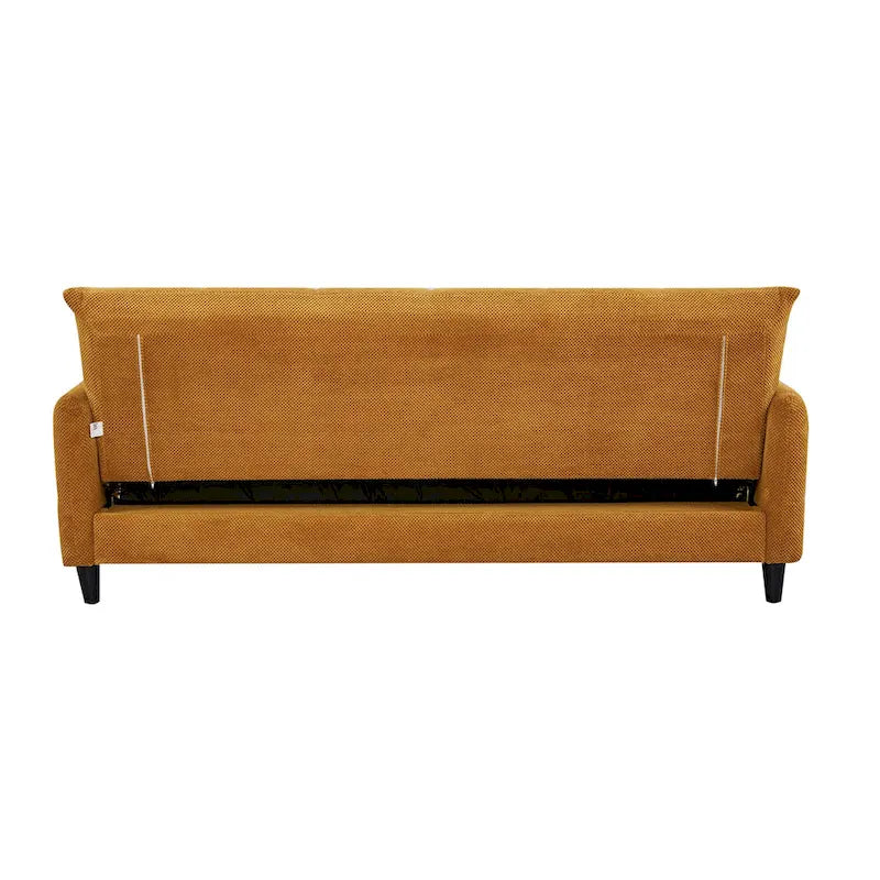 A&B Home 79-inch Mustard Large Biscuit Tufted Sofa Bed
