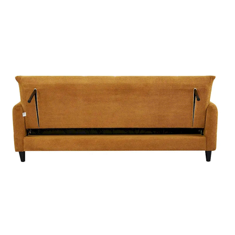 A&B Home 79-inch Mustard Large Biscuit Tufted Sofa Bed