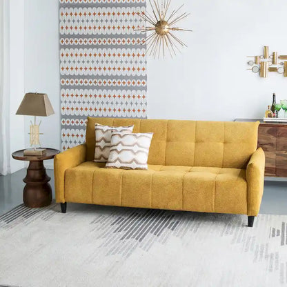 A&B Home 79-inch Mustard Large Biscuit Tufted Sofa Bed