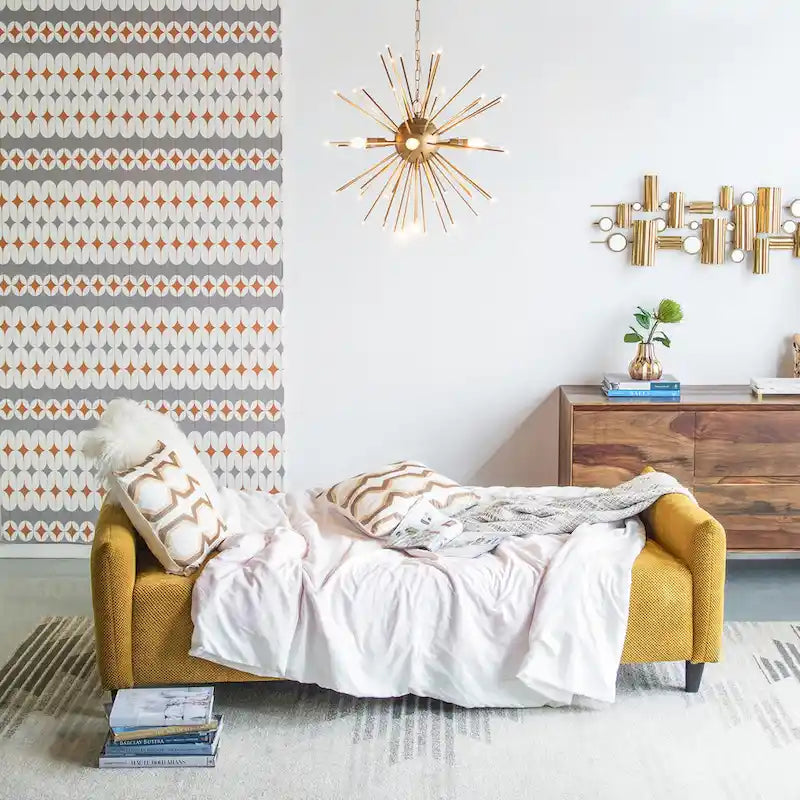 A&B Home 79-inch Mustard Large Biscuit Tufted Sofa Bed