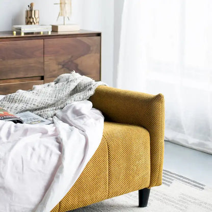 A&B Home 79-inch Mustard Large Biscuit Tufted Sofa Bed