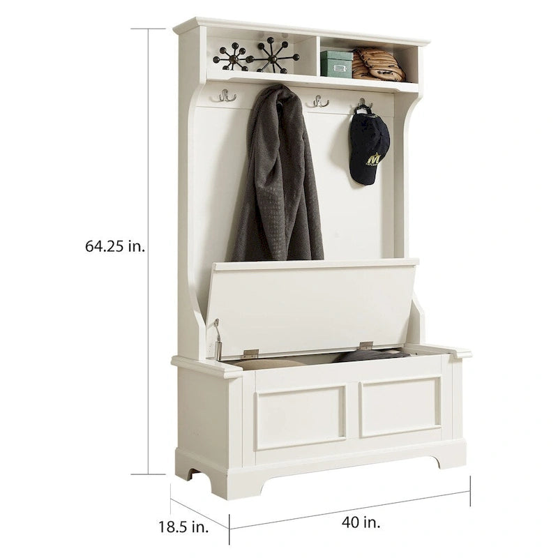 Campbell Classic White Wooden Hall Tree