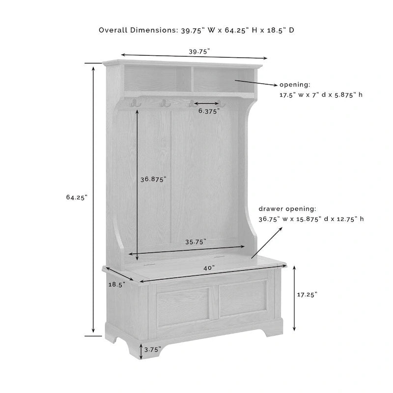 Campbell Classic White Wooden Hall Tree